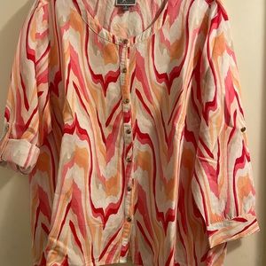 Button front watercolor top